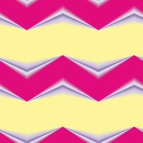 Red Periwinkle 3d Chevron and Lemon Yellow Bands