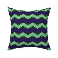 Lime Moss 3d Chevron and Blue Bands