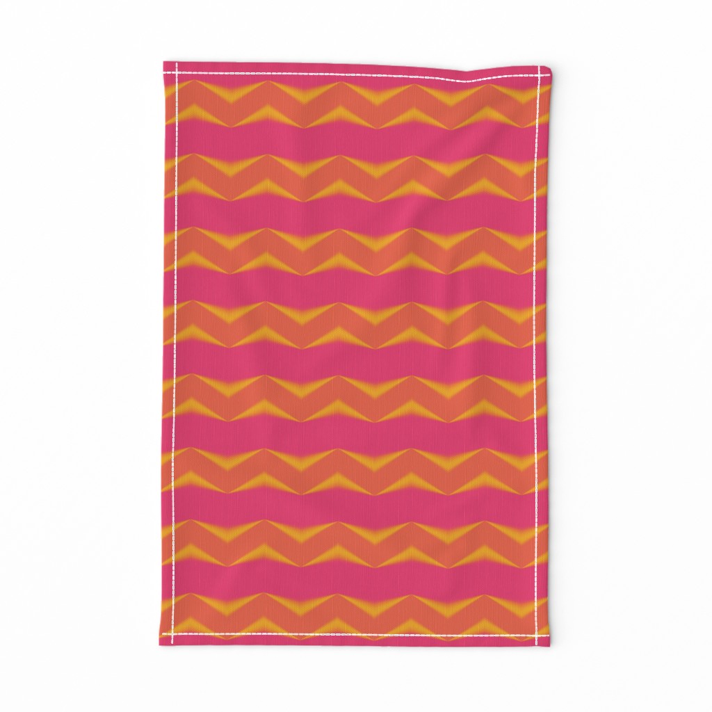 Golden Orange 3d Chevrons and Hot Pink Bands