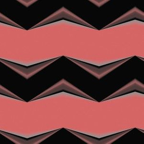 Dark Brown 3d Chevron and Salmon Bands