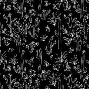 White And Black Cactus Pattern