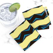 Black, Blue 3d Chevron and Creamy Yellow Bands