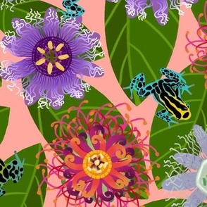 Pretty Poisons: Passionflowers and Frogs on Blush