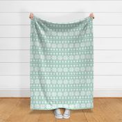 Winter hearts knit Mint Green Pastel Christmas