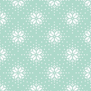 Winter snow knit Mint green Pastel Christmas