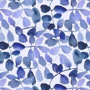 Indigo magic forest - watercolor purple leaves - painted nature b065-9