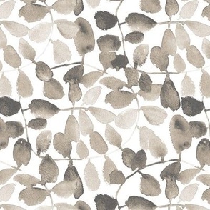 earthy magic forest - beige neutral watercolor leaves - painted nature b065-11