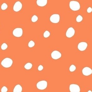 Medium Scale White Dots on Peach