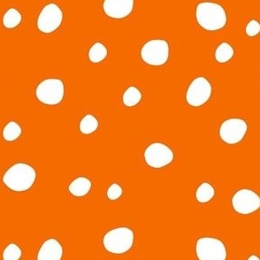 Medium Scale White Dots on Carrot Orange