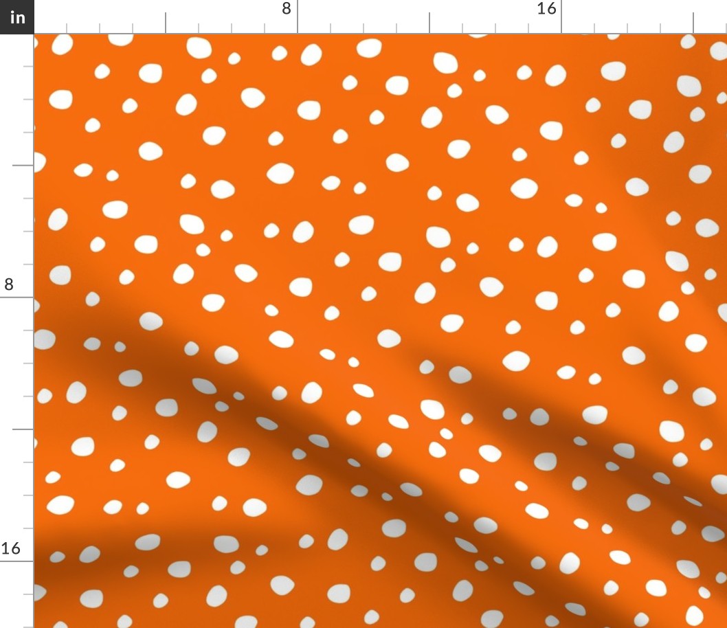 Medium Scale White Dots on Carrot Orange