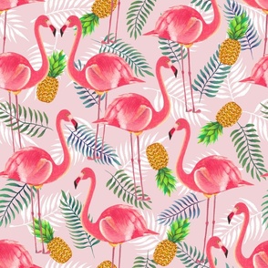Flamingo and Pineapple (pink) 