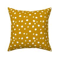 Medium Scale White Dots on Mustard