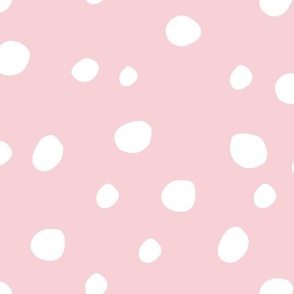 Large Scale White Dots on Cotton Candy Pink