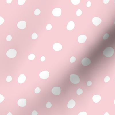 Medium Scale White Dots on Cotton Candy Pink