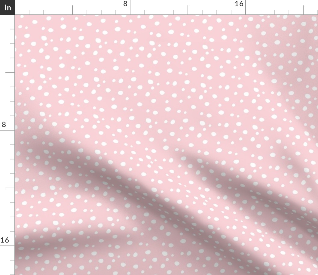 Small Scale White Dots on Cotton Candy Pink
