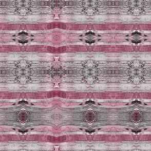 Euphoric Spring time silver birch overlaid with spring pinks and greys horizontal stripes medium mirrored