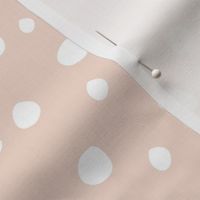 Medium Scale White Dots on Blush