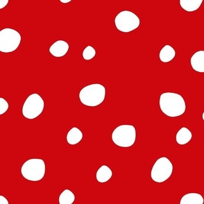 Large Scale White Dots on Poppy Red