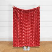 Medium Scale White Dots on Poppy Red