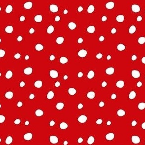 Small Scale White Dots on Poppy Red