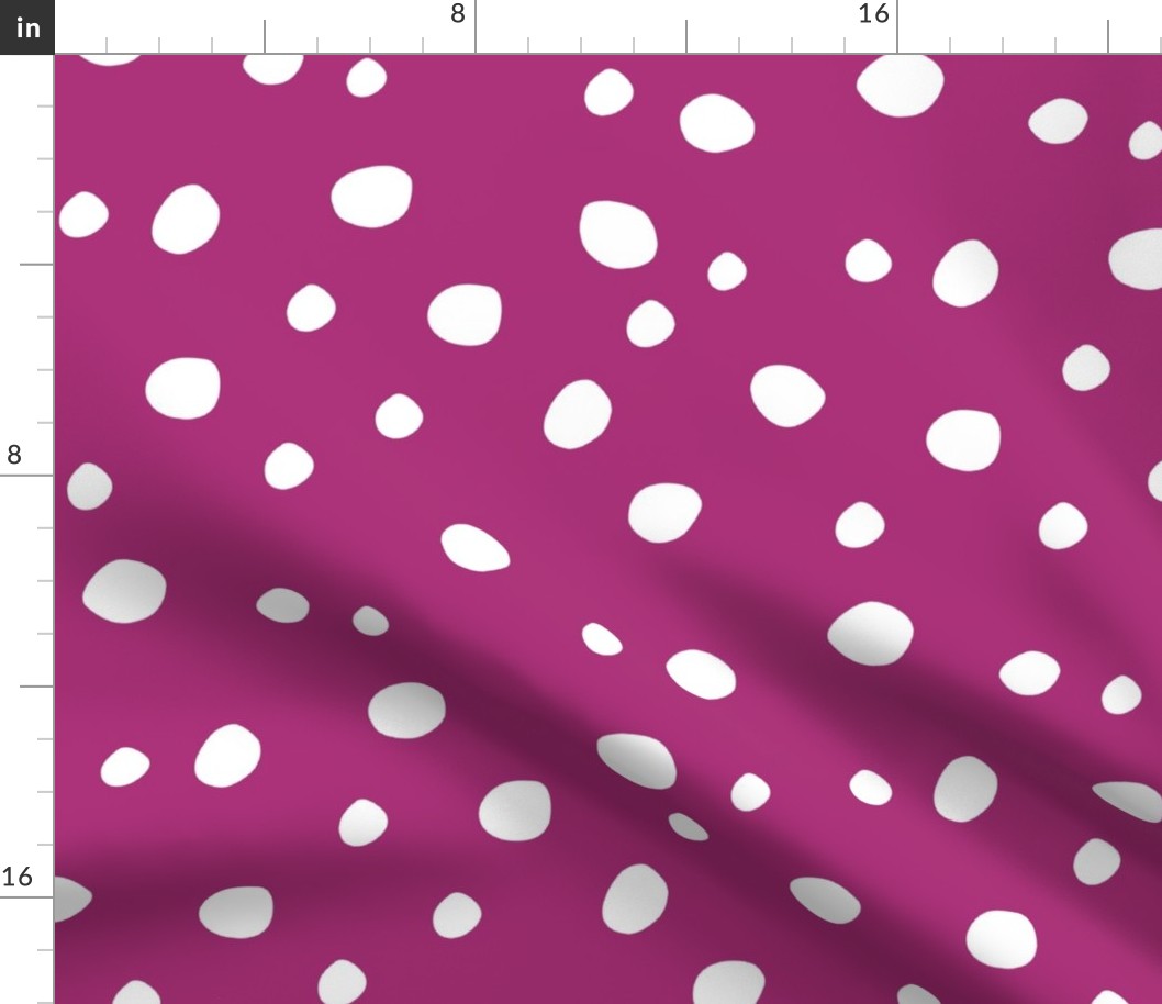 Large Scale White Dots on Bubblegum Pink