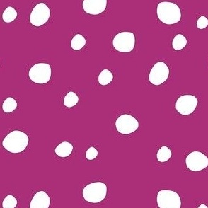 Medium Scale White Dots on Bubblegum Pink