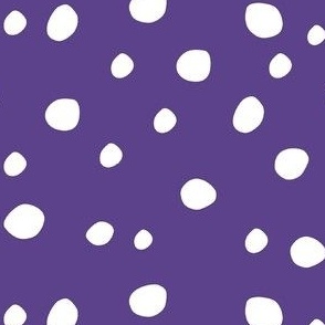 Medium Scale White Dots on Grape Purple