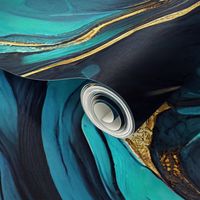 Blue Gold Luxury Marble Pattern
