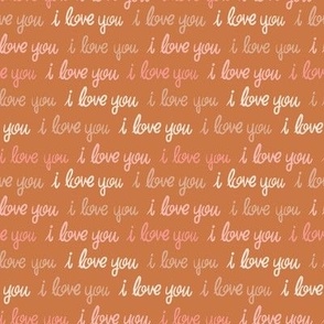 XOXO Valentines Day  I Love You-Burnt Orange