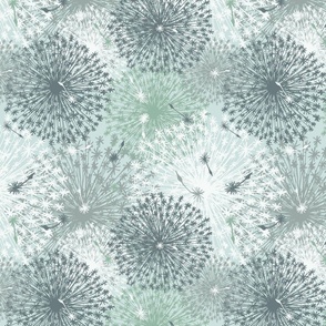 Dandelion Flourishes Sea Glass Greens #CDE1DD