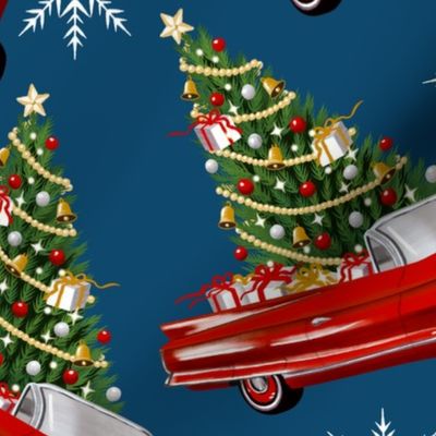 Christmas tree and Vintage Car 