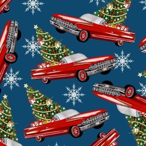 Christmas tree and Vintage Car 