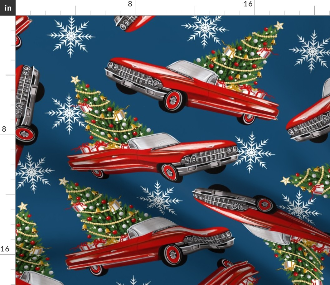 Christmas tree and Vintage Car 