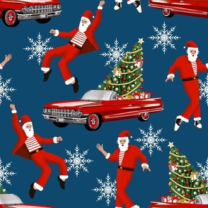 Dancing Santa's and Vintage Cars 