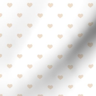  Mini Natural Color Valentines Polkadot Love Hearts on White Background