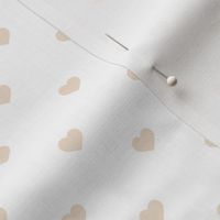  Mini Natural Color Valentines Polkadot Love Hearts on White Background