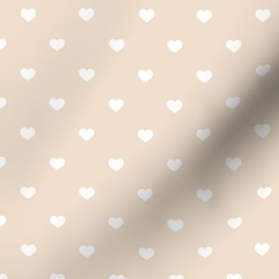  Mini White Valentines Polkadot Love Hearts on Natural Background
