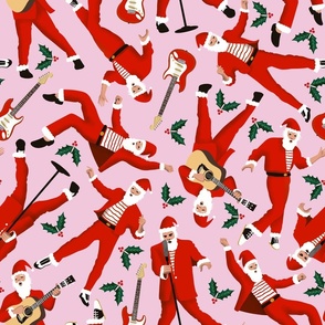 Dancing Santa's (pink) 