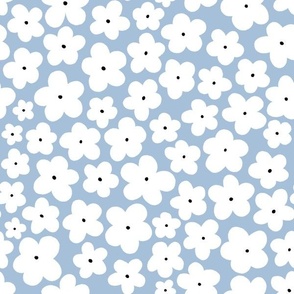 Daisy || White Daisies on Sky Blue || Daisy Age Collection by Sarah Price