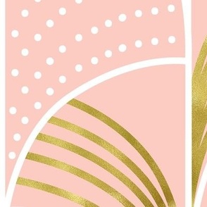 Ebb and Flow - Art Deco Geometric Blush Pink Gold Jumbo Scale