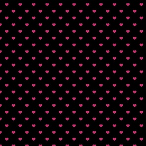  Mini Bubble Gum Color Valentines Polkadot Love Hearts on Black Background