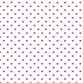  Mini Bubble Gum Pink Color Valentines Polkadot Love Hearts on White Background