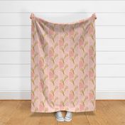 Ebb and Flow - Art Deco Geometric Blush Pink Gold Large Scale