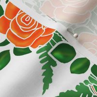 Old Rose Vertical Stripe Orange Stencil