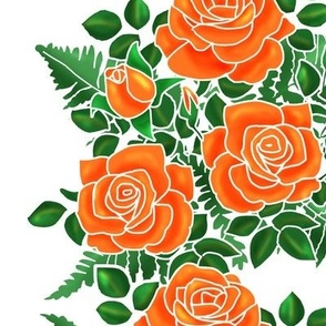 Old Rose Vertical Stripe Orange Stencil