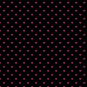  Mini Berry Valentines Polkadot Love Hearts on Black Background
