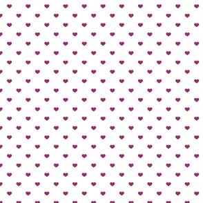  Mini Berry Valentines Polkadot Love Hearts on White Background