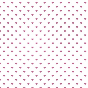  Mini Peony Color Valentines Polkadot Love Hearts on White Background