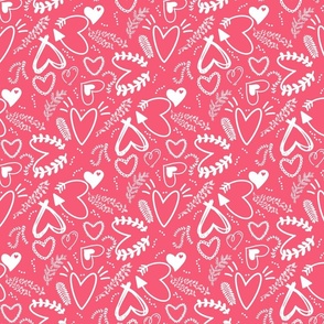 Valentines Day Hearts Salmon Pink