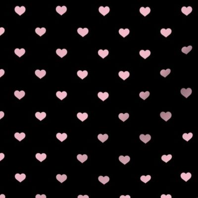  Mini Cotton Candy Pink Valentines Polkadot Love Hearts on Black Background